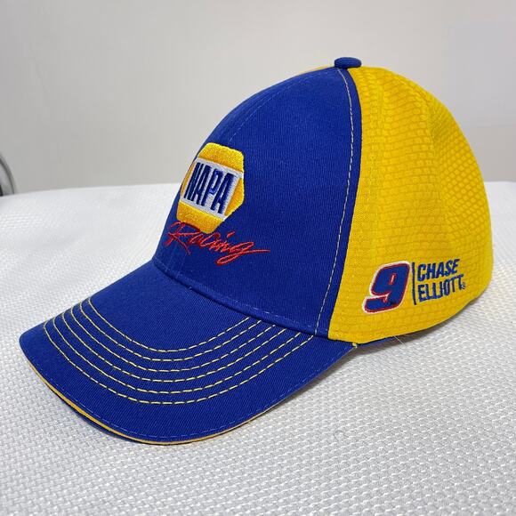 NAPA NASCAR Racing Hat Chase Elliott #9 Blue Yellow Adjustable Baseball Cap - Picture 7 of 8